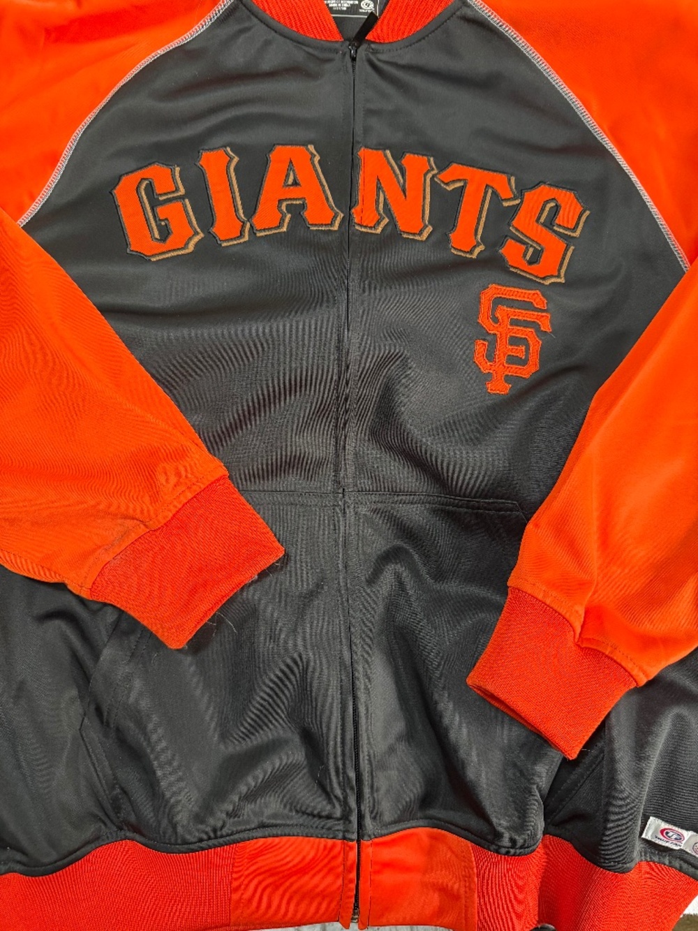 🧡 True Fan San Francisco Giants Jacket Large MLB Black Orange Genuine Merchand